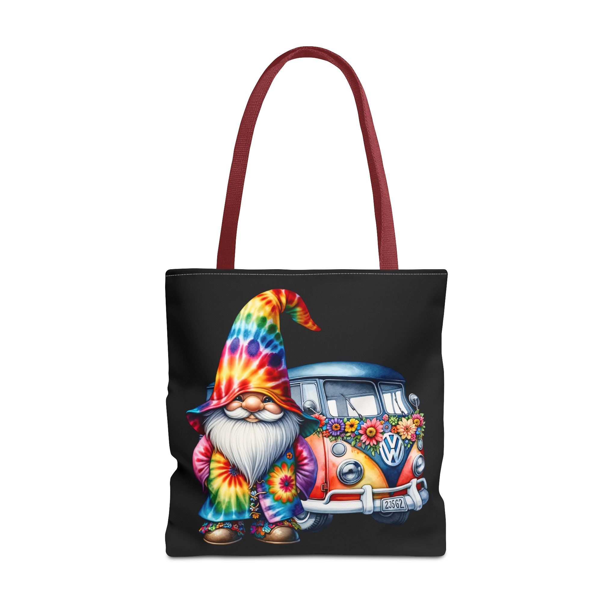 Tie-Dye Gnome Tote Bag — Hippie Van Floral Boho Market Tote