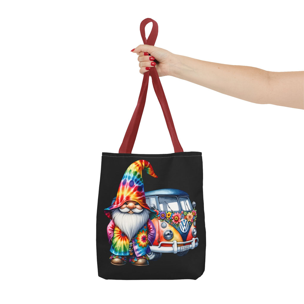 Tie-Dye Gnome Tote Bag — Hippie Van Floral Boho Market Tote