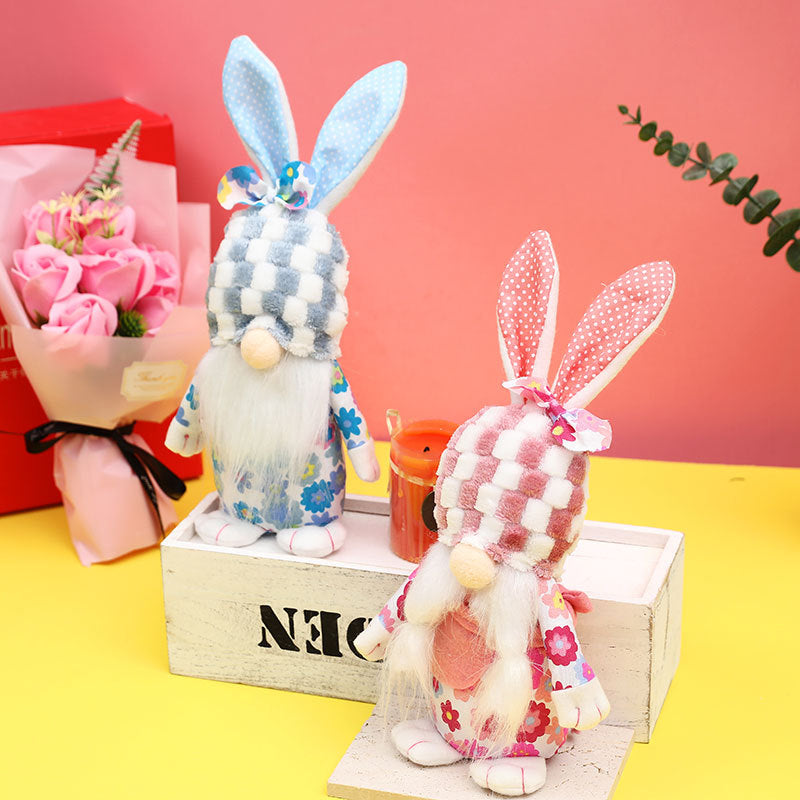 New Easter Decorations Plush Cute Rabbit Faceless Gnome Doll Home Decoration Ornament