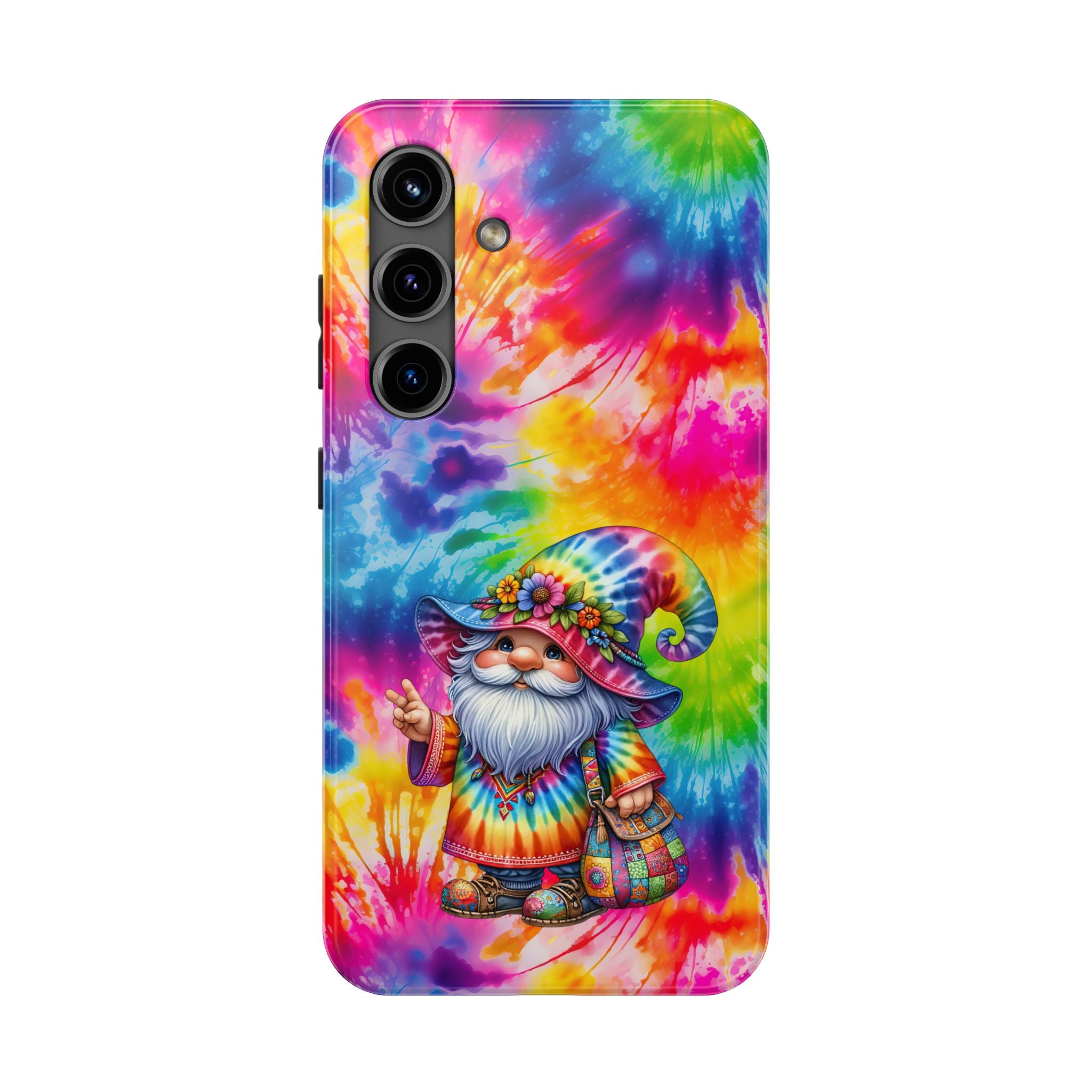 Tie-Dye Gnome Tough Phone Case — Colorful Boho Protective Phone Cover