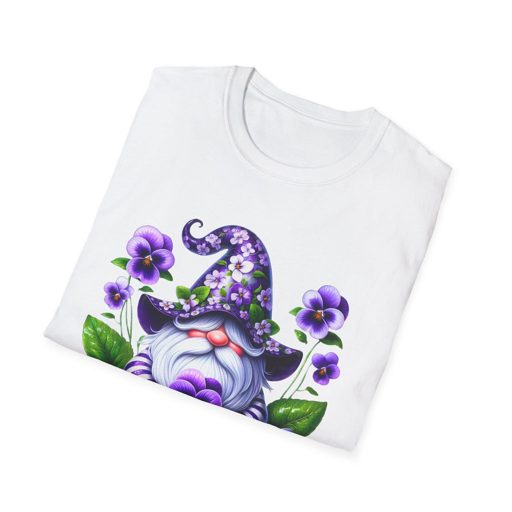Purple Pansy Garden Gnome T-Shirt