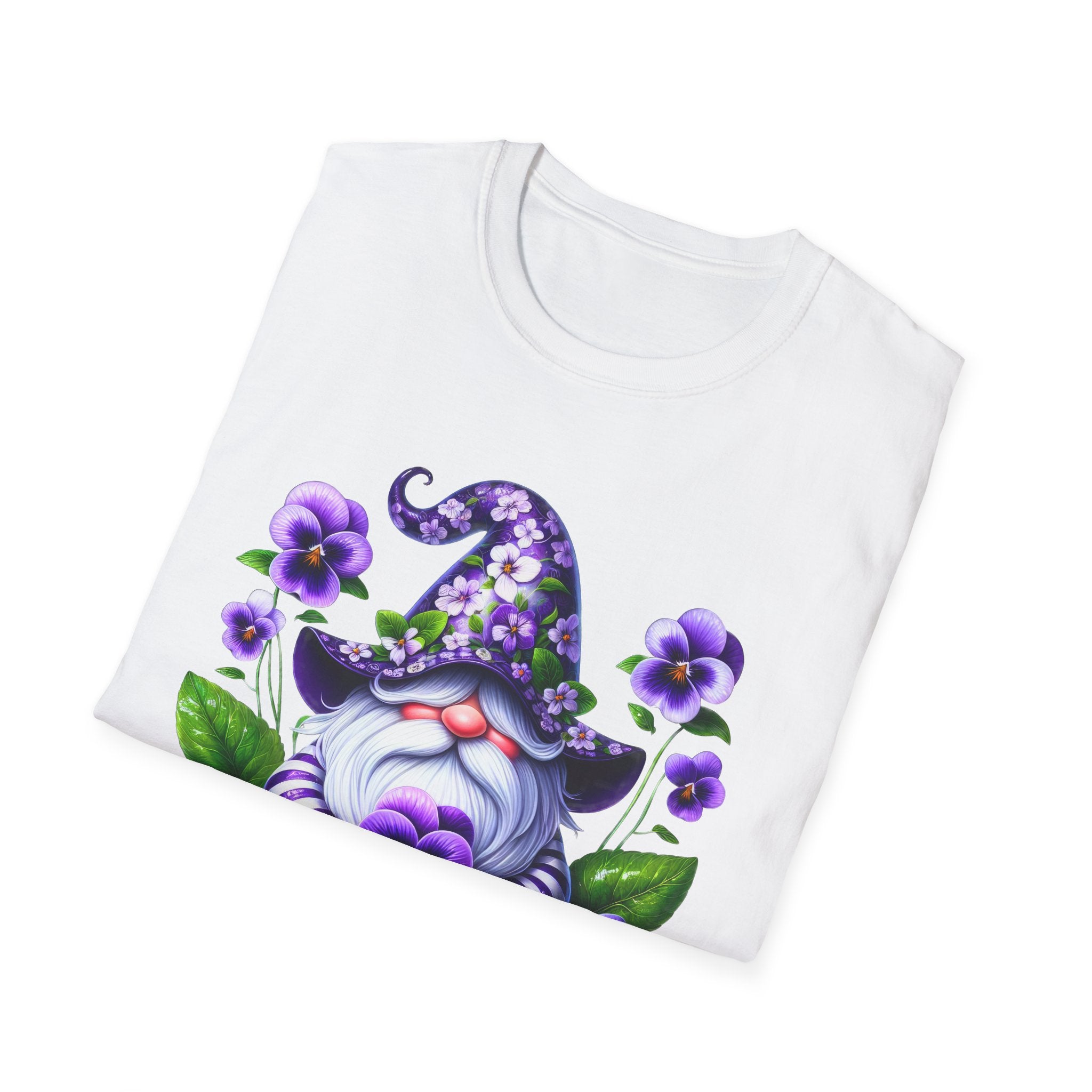 Purple Pansy Garden Gnome T-Shirt