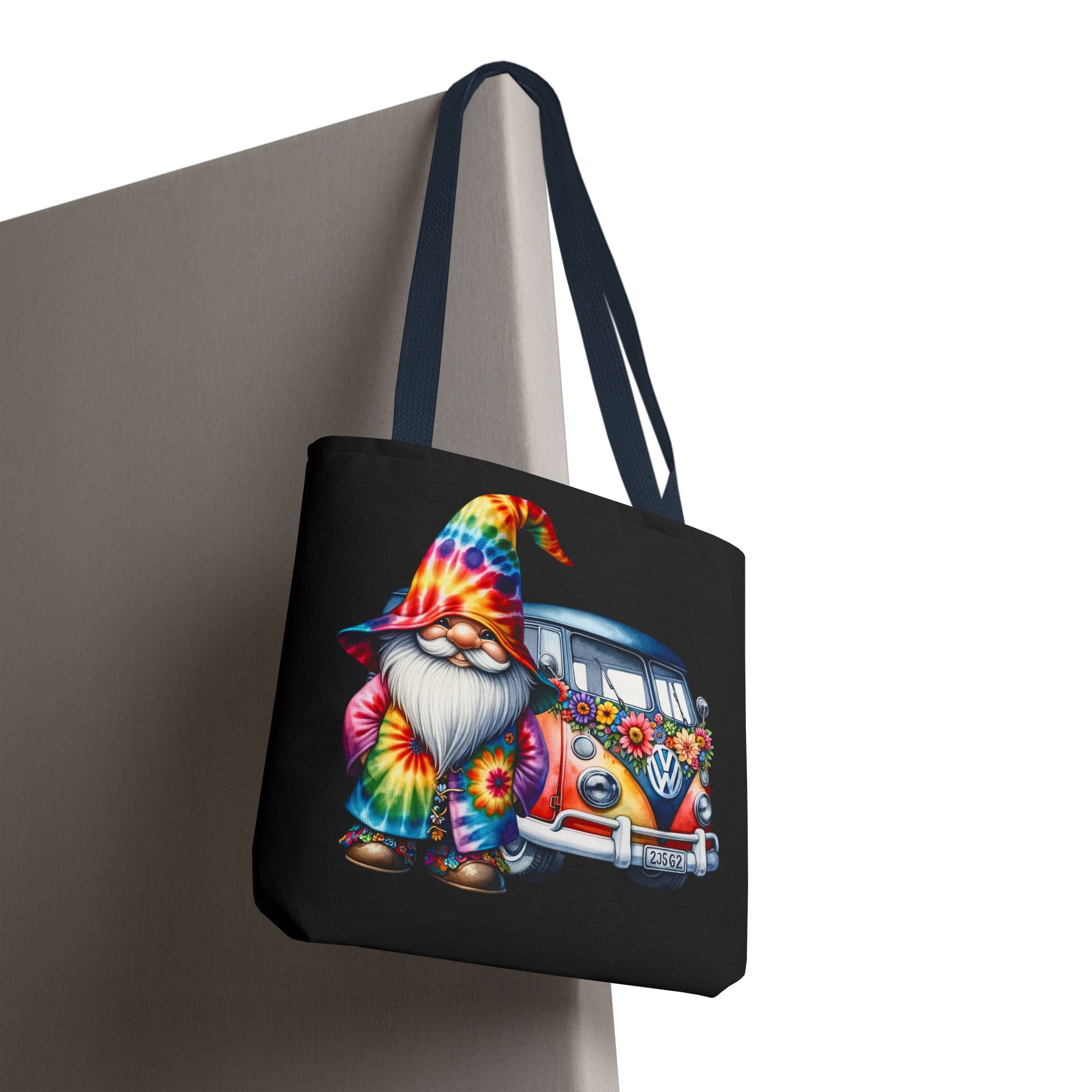 Tie-Dye Gnome Tote Bag — Hippie Van Floral Boho Market Tote
