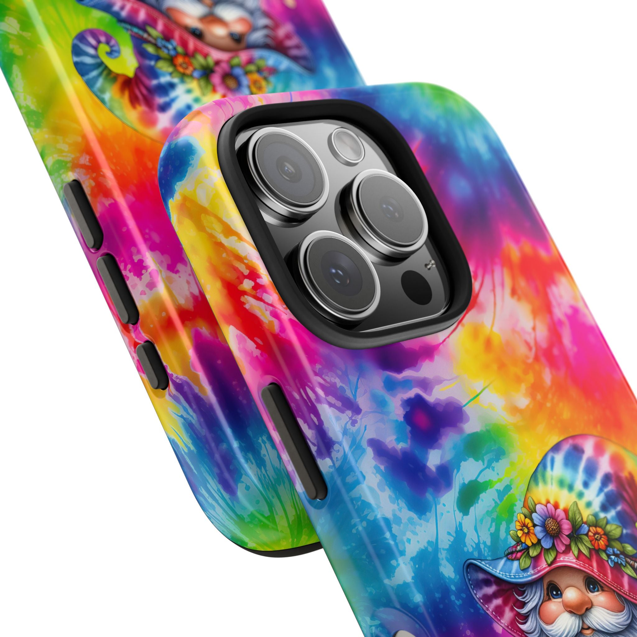 Tie-Dye Gnome Tough Phone Case — Colorful Boho Protective Phone Cover