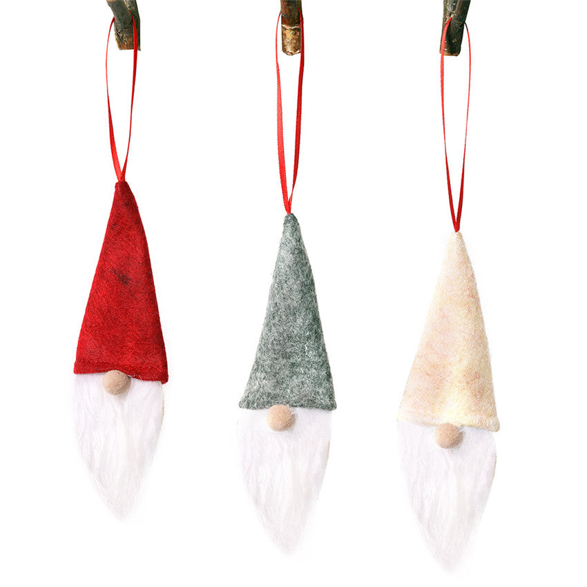 Christmas Santa Lucky Gnome Ornament Red Wine bottle Cover Festival Party Xmas Window Showcase Doll Santa Claus pendant