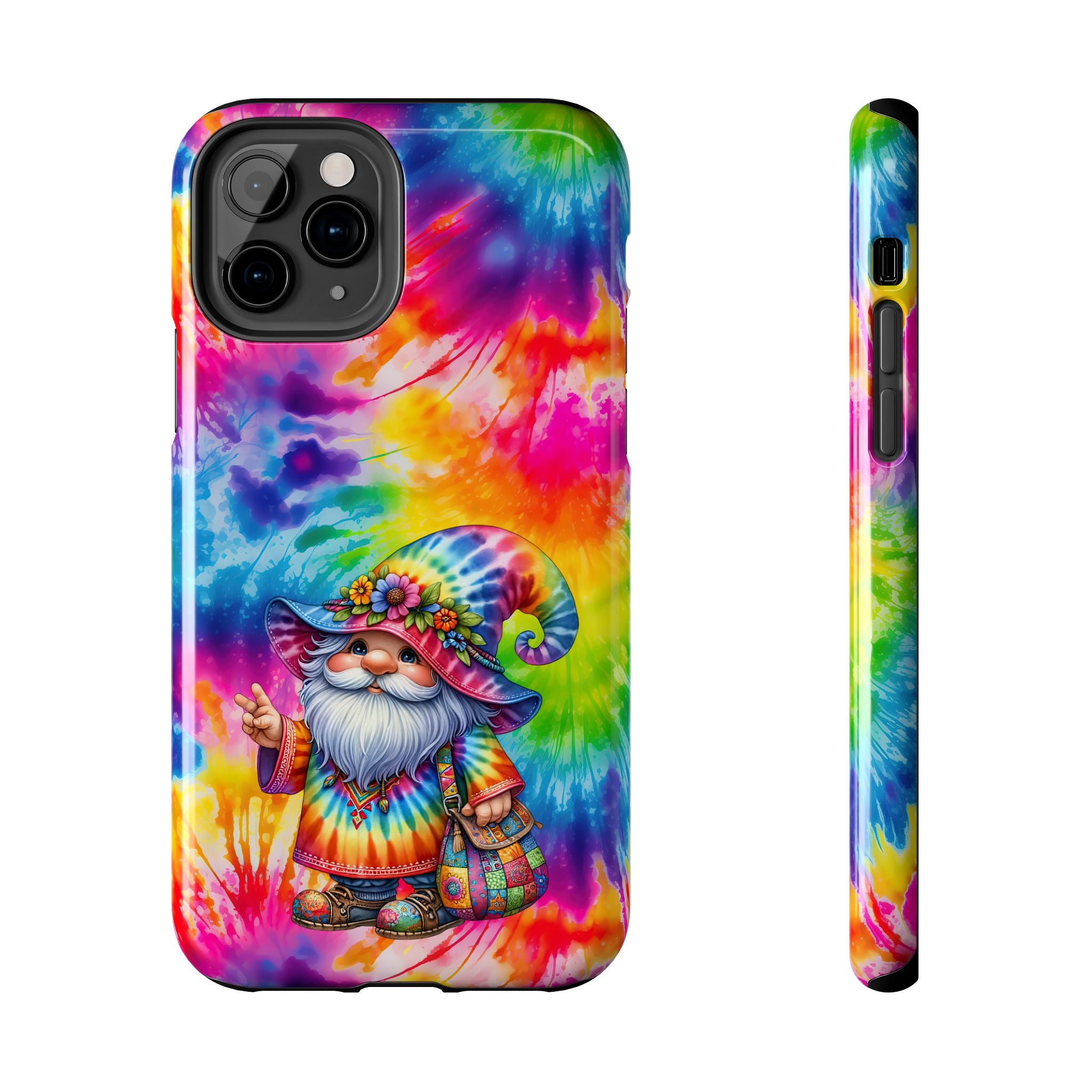 Tie-Dye Gnome Tough Phone Case — Colorful Boho Protective Phone Cover