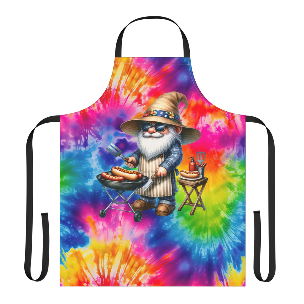 Tie-Dye Gnome BBQ Apron - Colorful Grilling Chef Apron