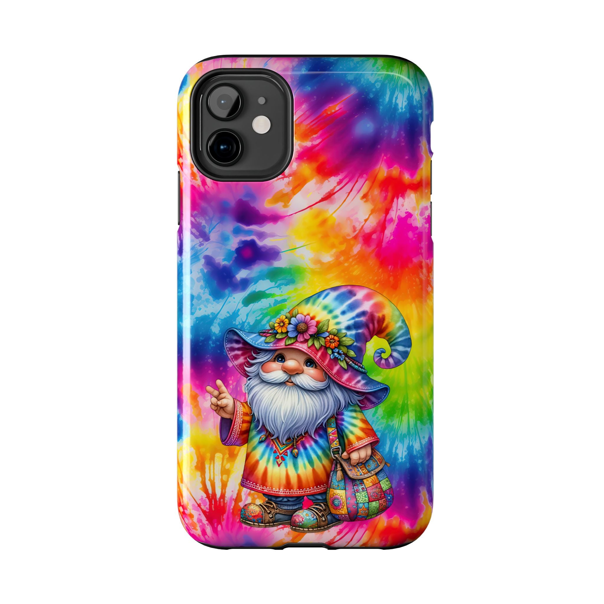 Tie-Dye Gnome Tough Phone Case — Colorful Boho Protective Phone Cover