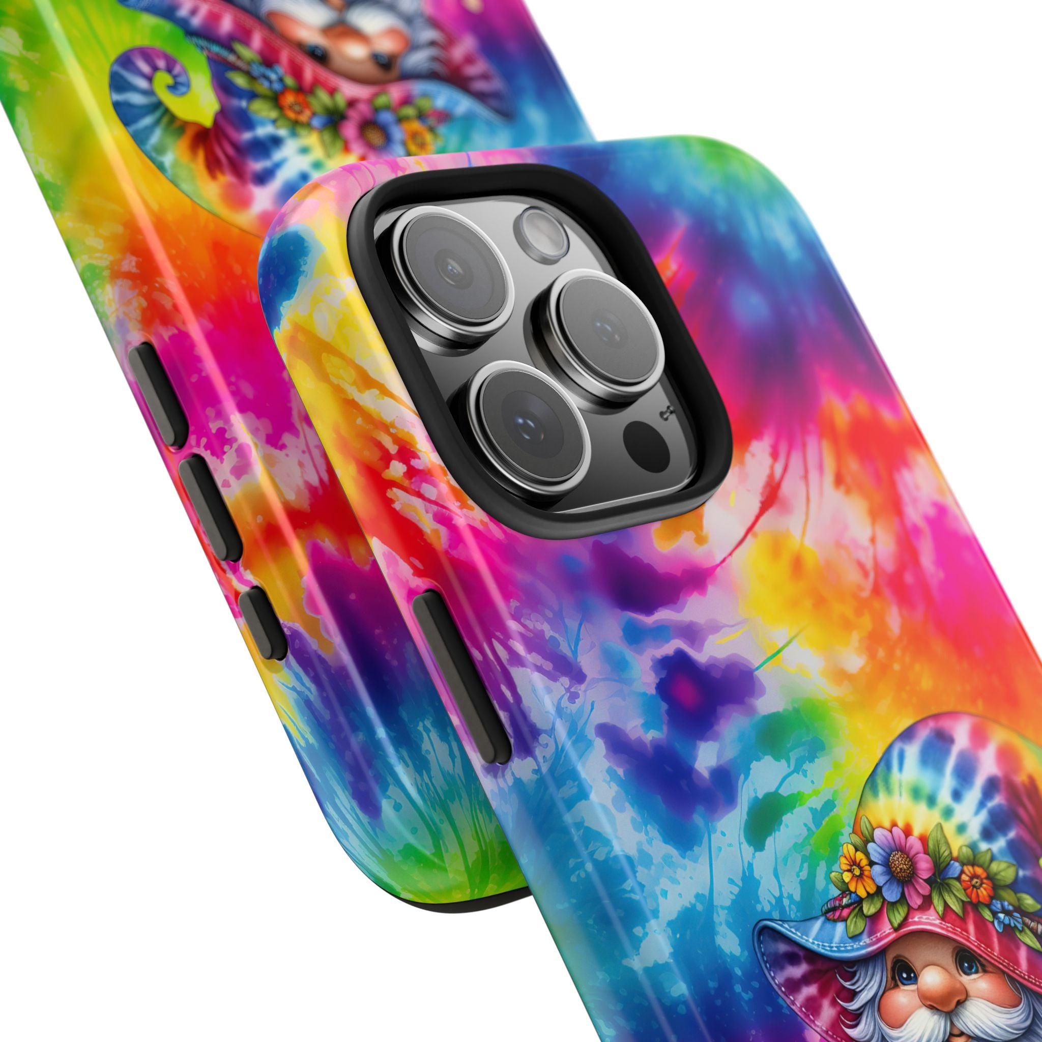 Tie-Dye Gnome Tough Phone Case — Colorful Boho Protective Phone Cover