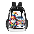 Hippie Tie Dye Gnome VW Bus for the Rest of Us Transparent Bag 17 inch