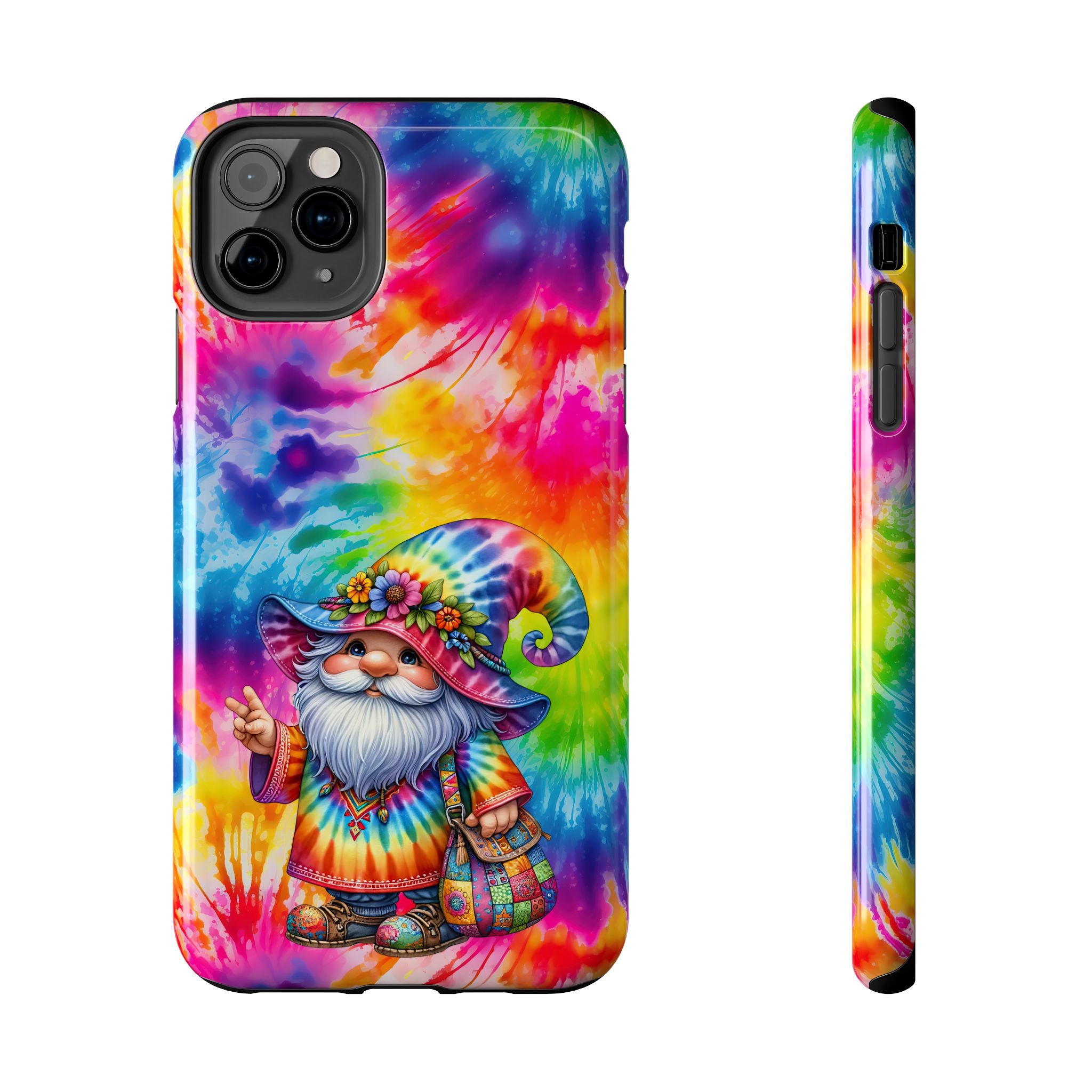 Tie-Dye Gnome Tough Phone Case — Colorful Boho Protective Phone Cover