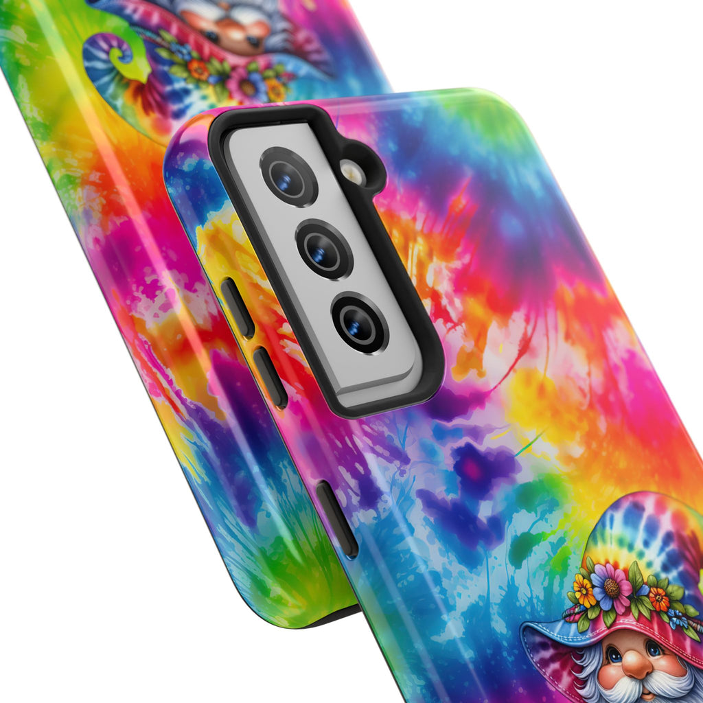 Tie-Dye Gnome Tough Phone Case — Colorful Boho Protective Phone Cover