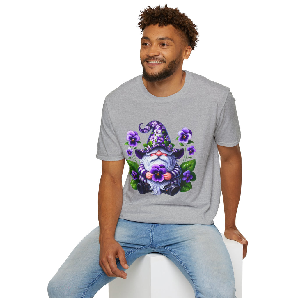 Purple Pansy Garden Gnome T-Shirt