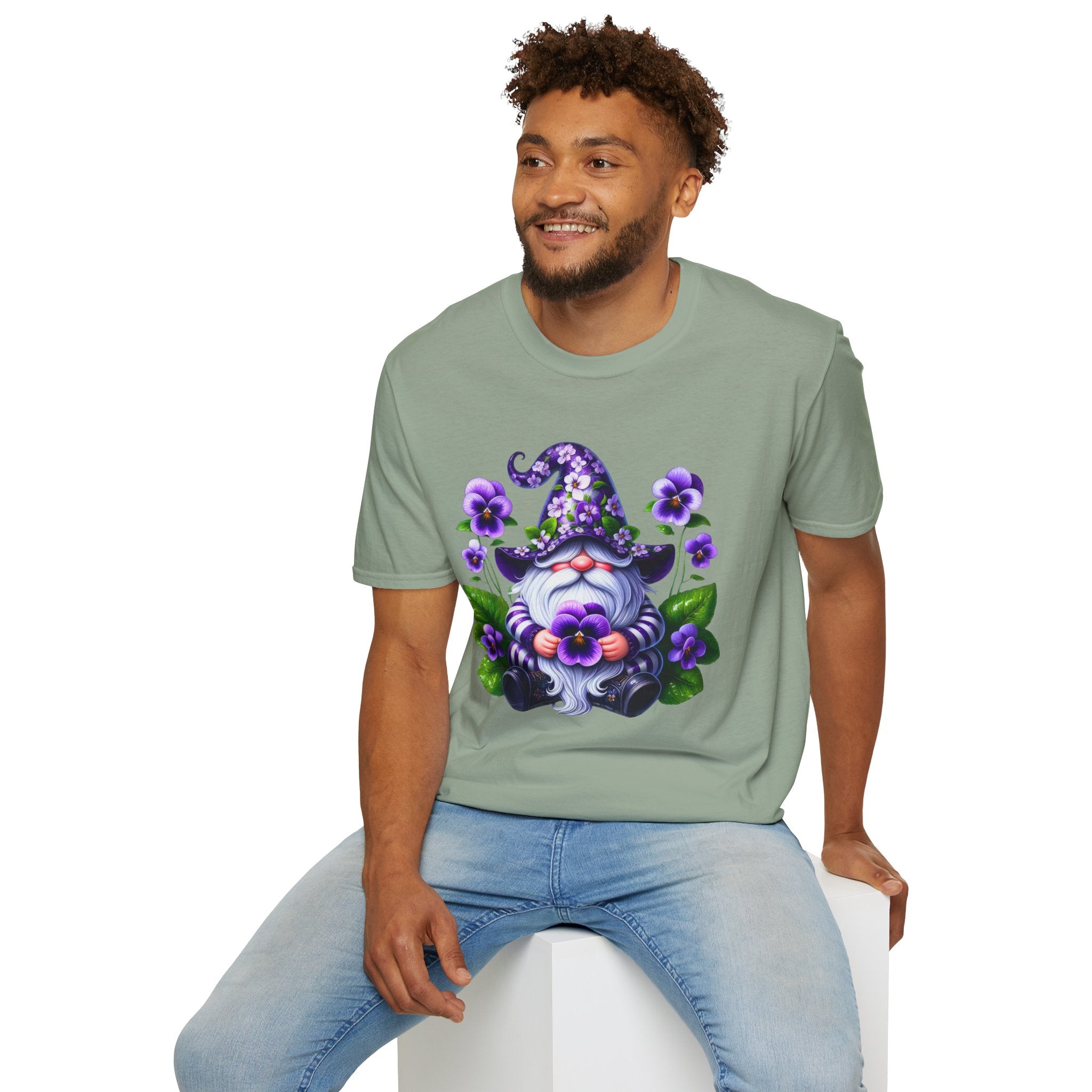 Purple Pansy Garden Gnome T-Shirt