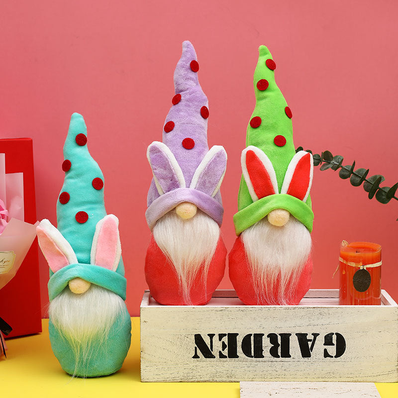 Home Decor Easter Ornaments Pointed Hat Cute Rabbit Faceless Doll Gnome Doll Ornament