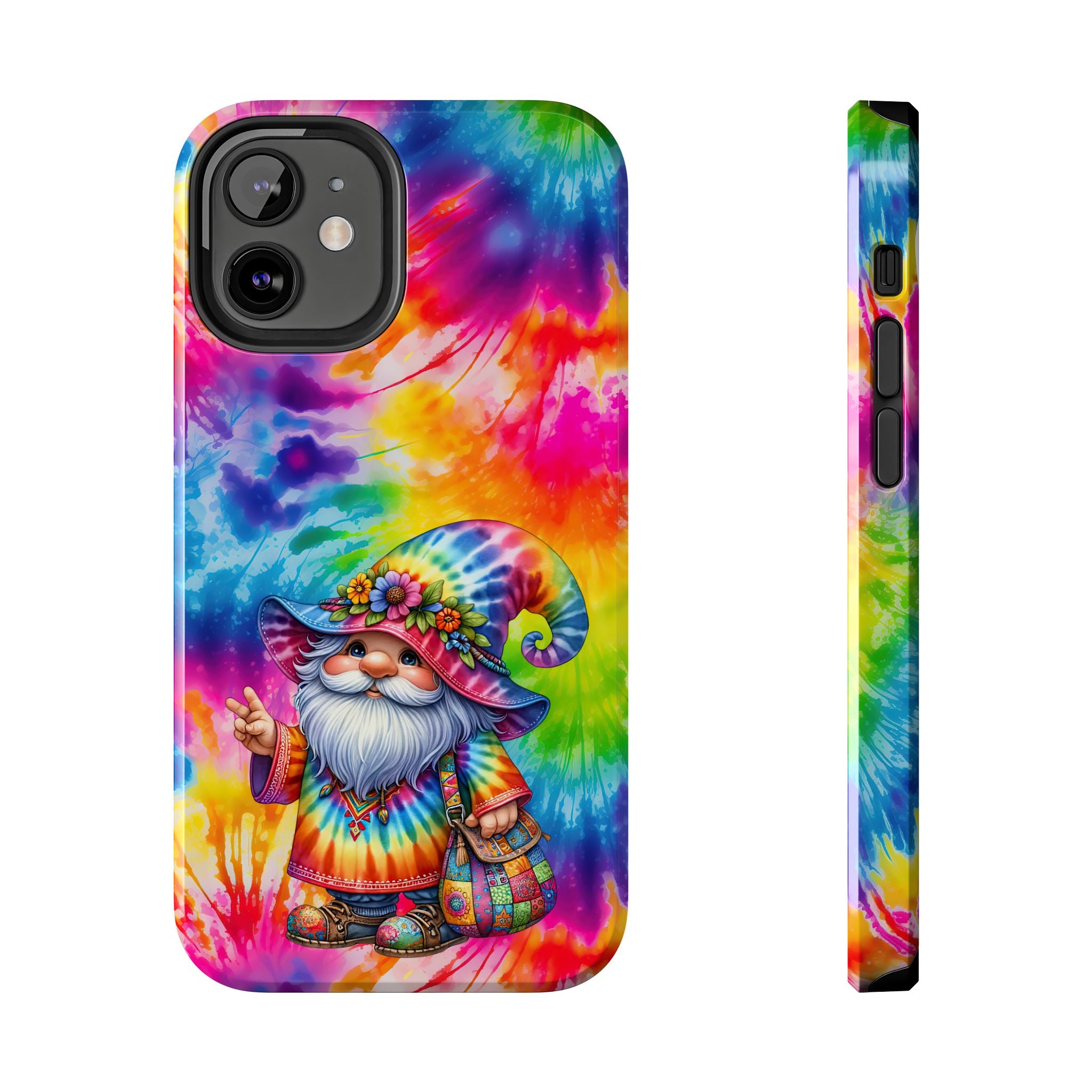 Tie-Dye Gnome Tough Phone Case — Colorful Boho Protective Phone Cover