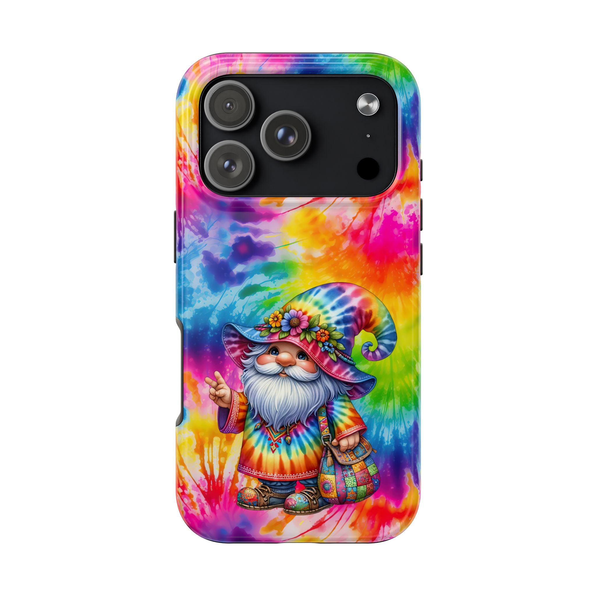 Tie-Dye Gnome Tough Phone Case — Colorful Boho Protective Phone Cover