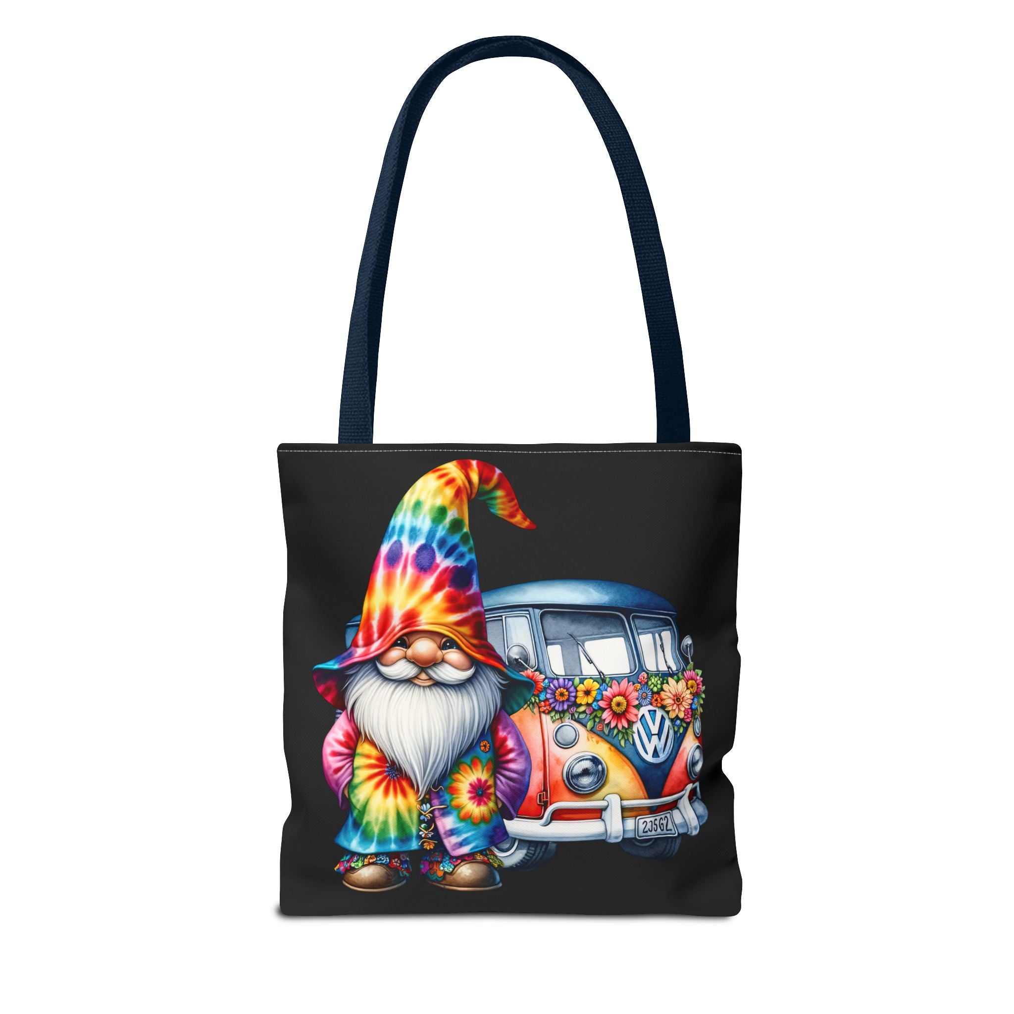 Tie-Dye Gnome Tote Bag — Hippie Van Floral Boho Market Tote