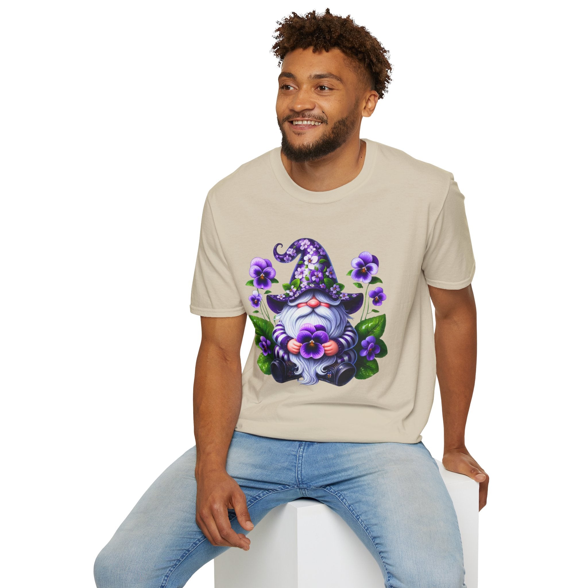 Purple Pansy Garden Gnome T-Shirt