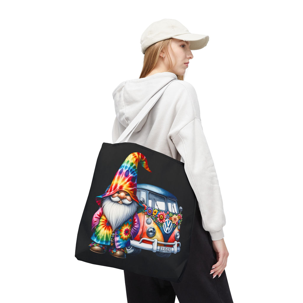 Tie-Dye Gnome Tote Bag — Hippie Van Floral Boho Market Tote