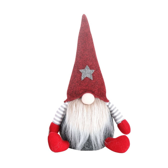 Christmas Long Legged Swedish Santa Gnome Plush Doll Ornament Handmade Elf Toys Holiday Home Party Decor Kids Gift#25