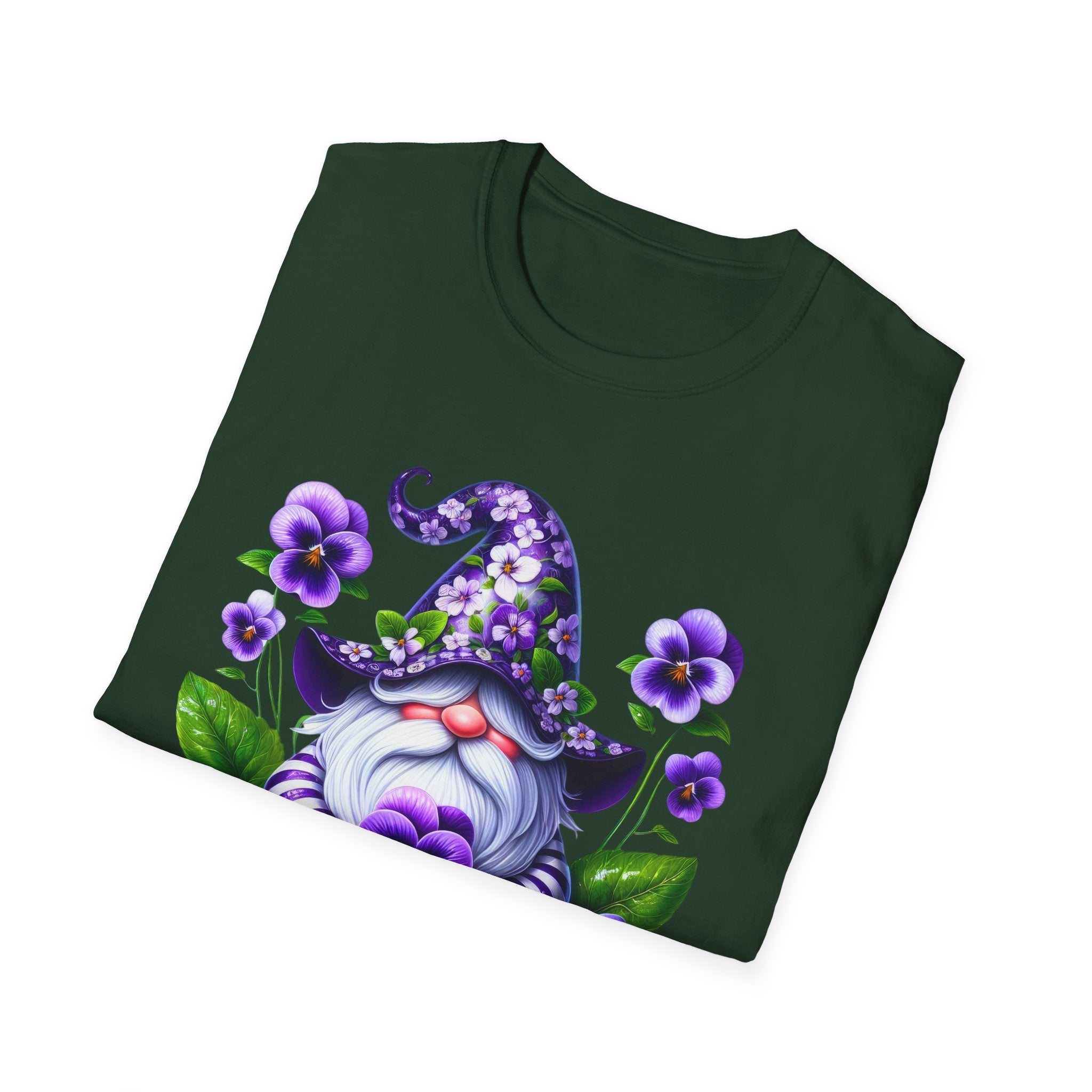 Purple Pansy Garden Gnome T-Shirt