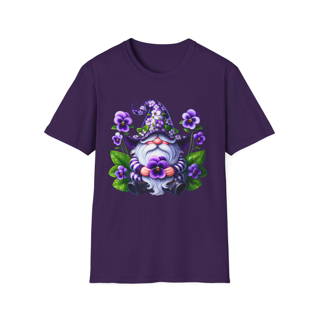 Purple Pansy Garden Gnome T-Shirt