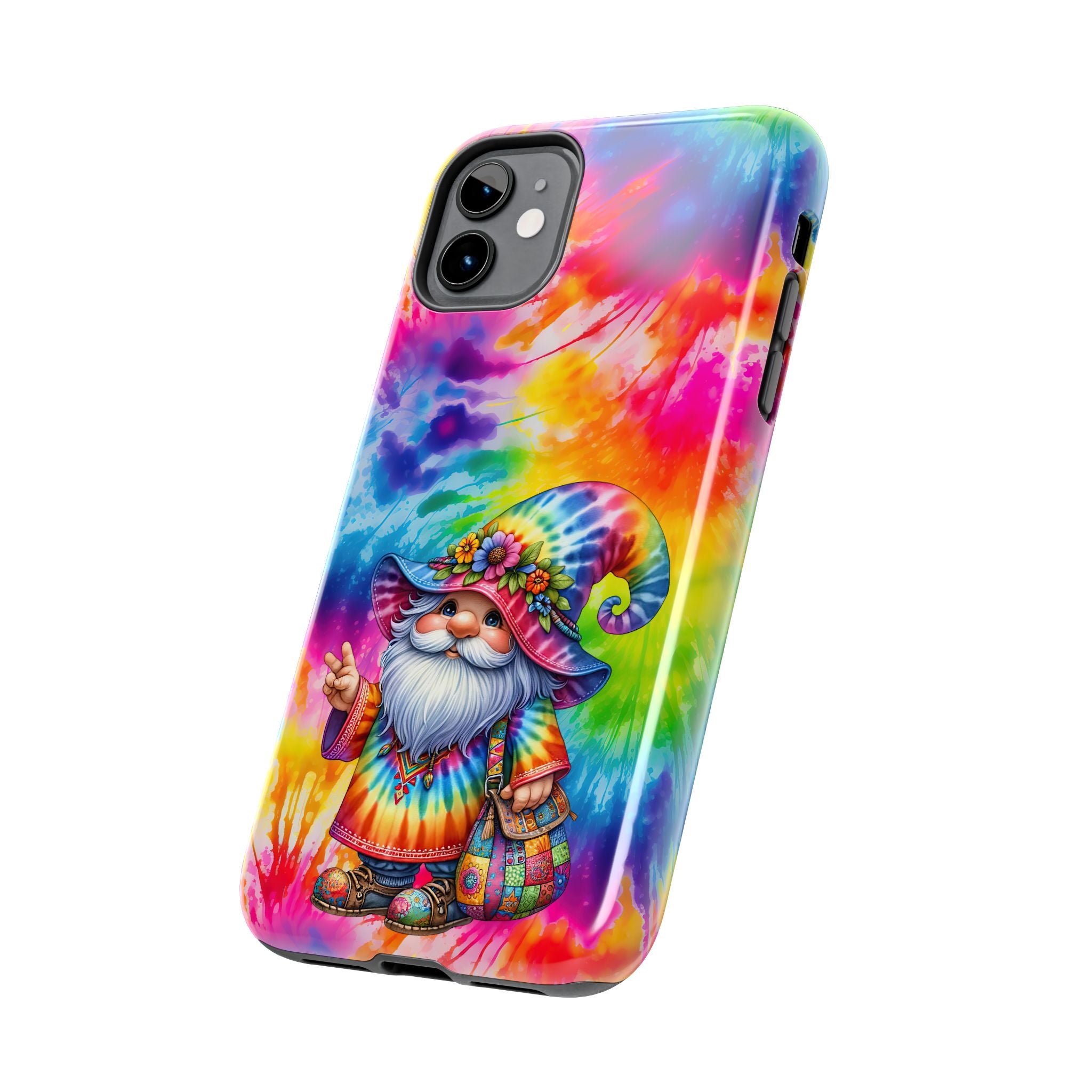 Tie-Dye Gnome Tough Phone Case — Colorful Boho Protective Phone Cover