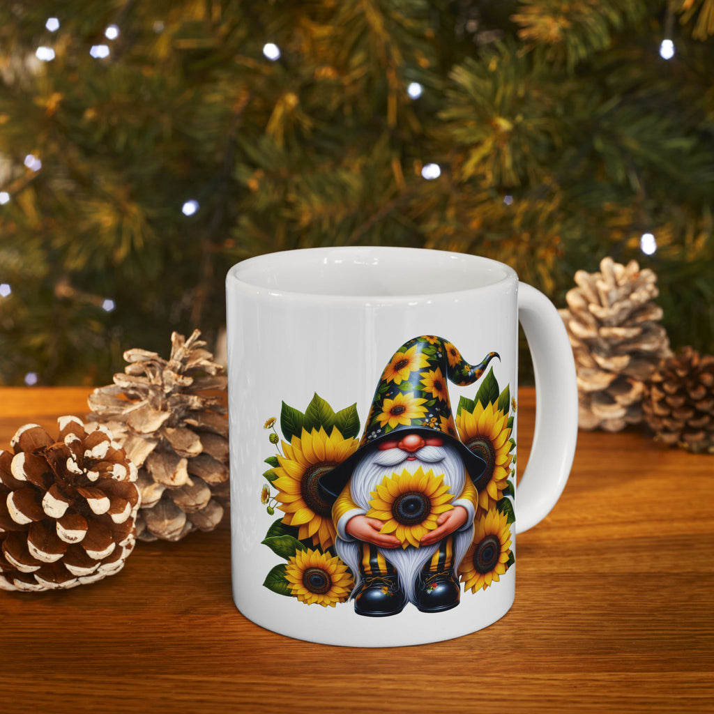 Sunflower Witch Ceramic Mug — Autumn Halloween Coffee Cup (11oz, 15oz)