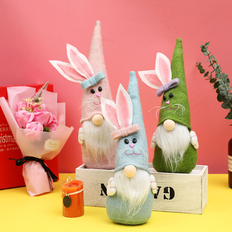 Easter decorations pointed hats cute rabbit faceless dolls home decoration gnome doll ornaments
