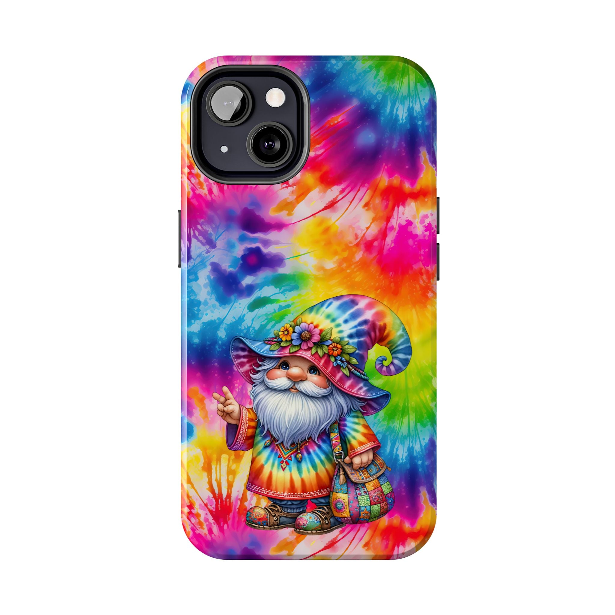 Tie-Dye Gnome Tough Phone Case — Colorful Boho Protective Phone Cover