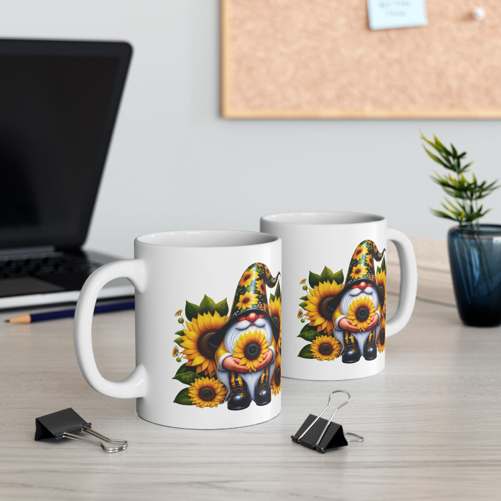 Sunflower Witch Ceramic Mug — Autumn Halloween Coffee Cup (11oz, 15oz)