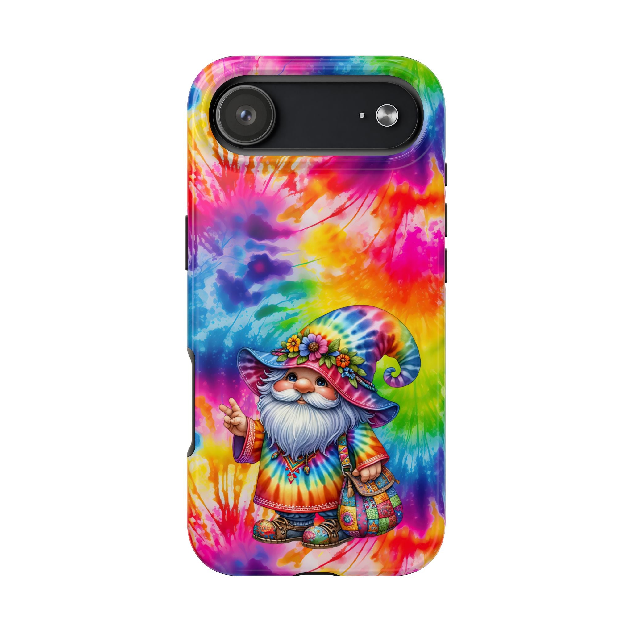 Tie-Dye Gnome Tough Phone Case — Colorful Boho Protective Phone Cover
