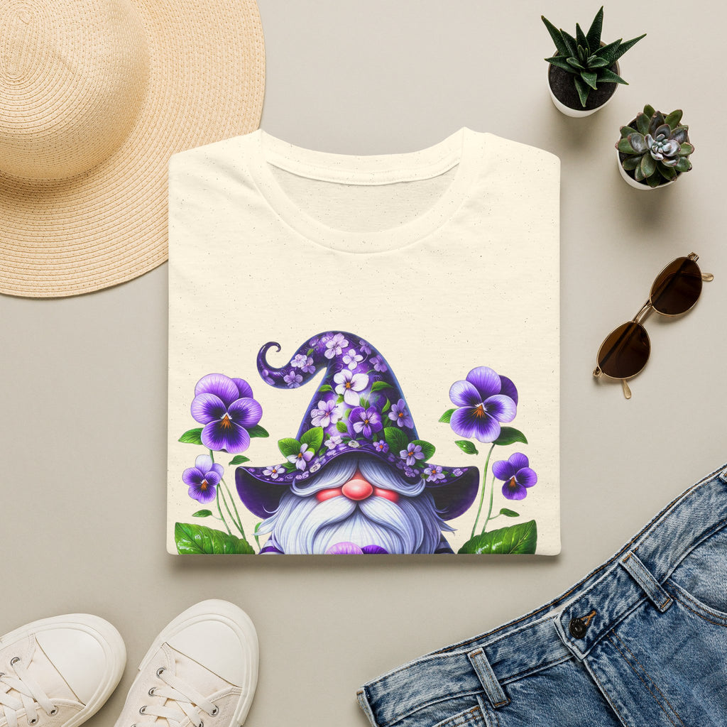 Purple Pansy Garden Gnome T-Shirt