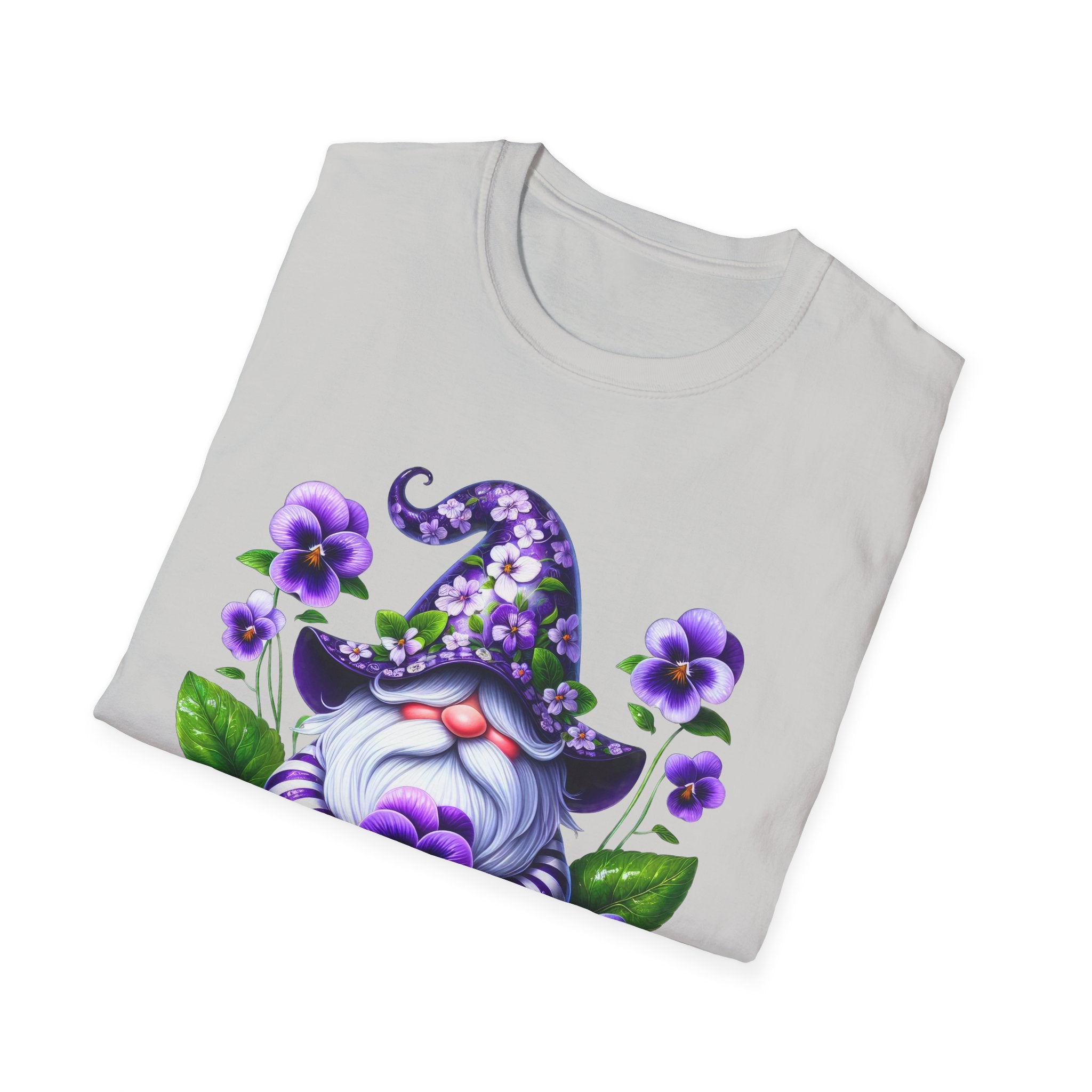 Purple Pansy Garden Gnome T-Shirt