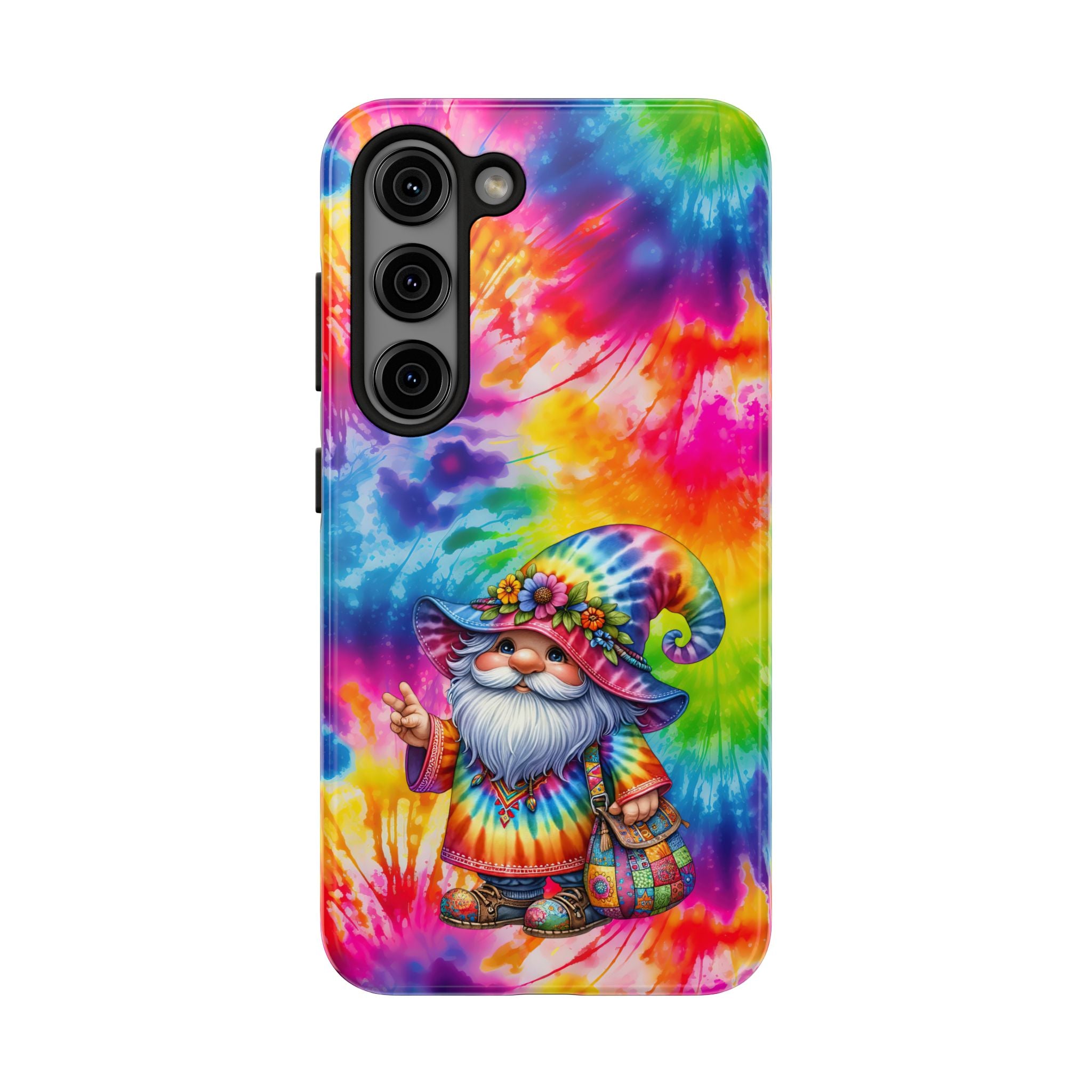 Tie-Dye Gnome Tough Phone Case — Colorful Boho Protective Phone Cover