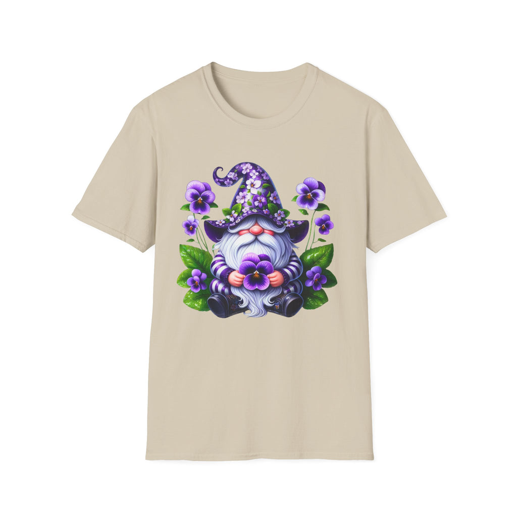 Purple Pansy Garden Gnome T-Shirt