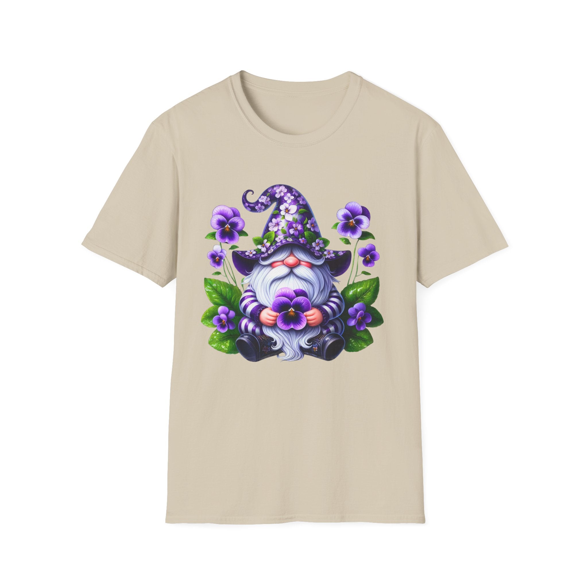 Purple Pansy Garden Gnome T-Shirt