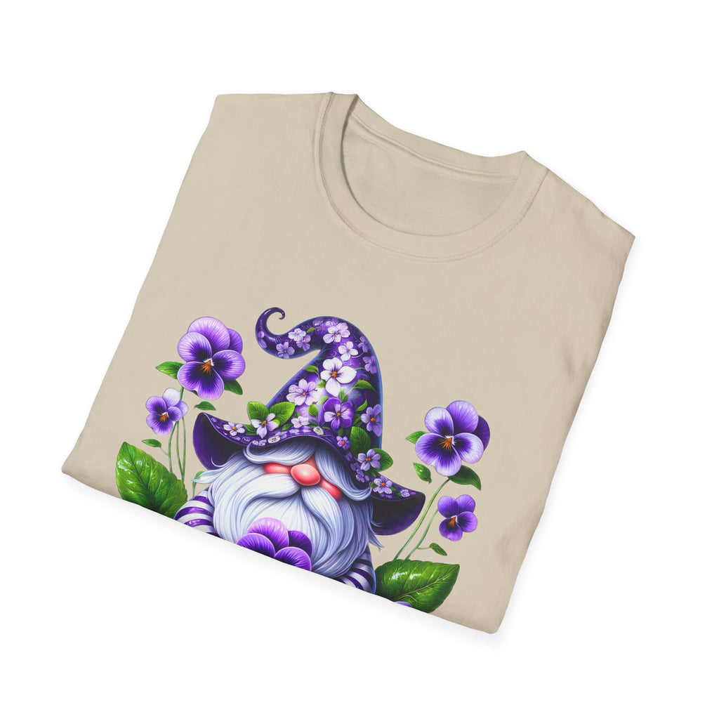 Purple Pansy Garden Gnome T-Shirt