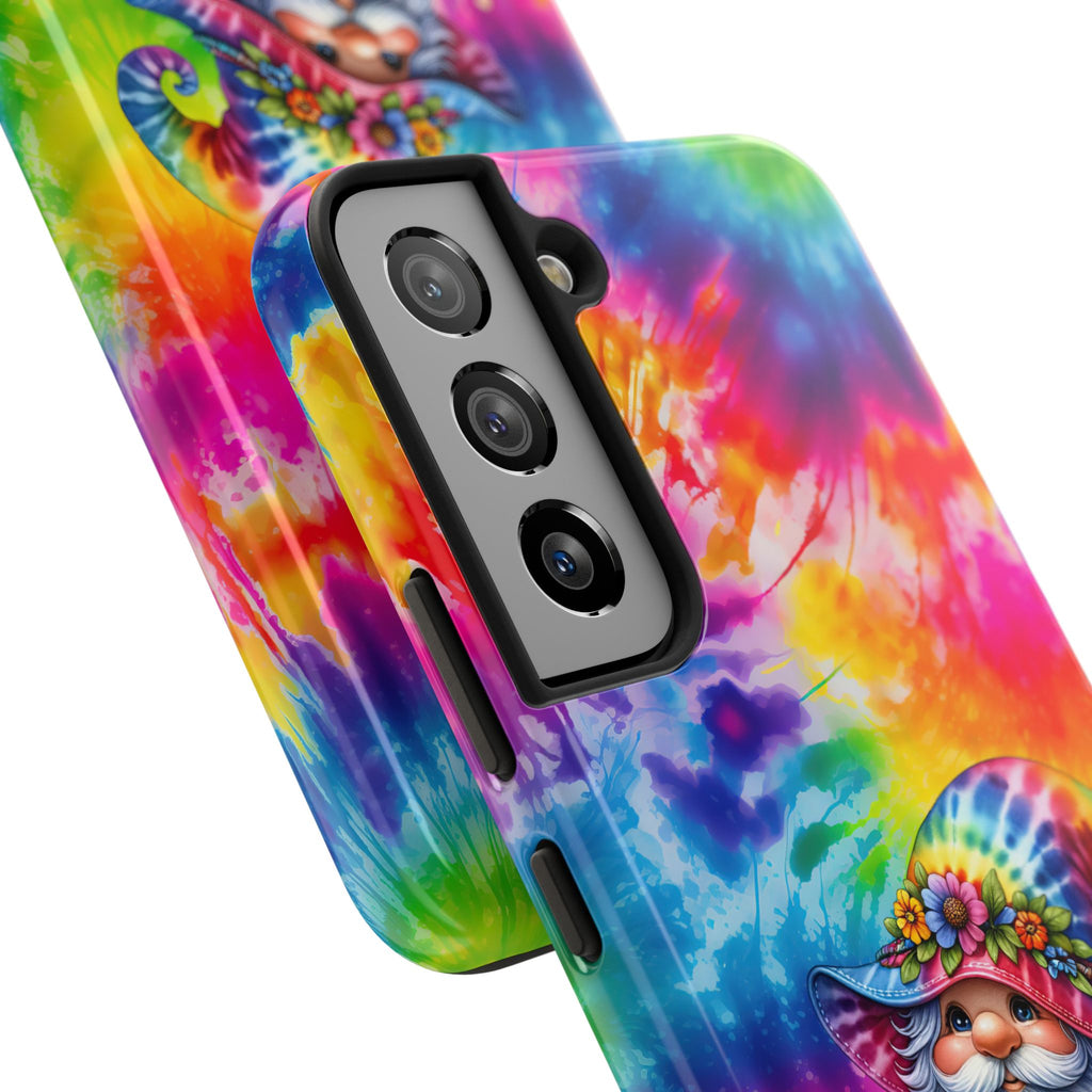 Tie-Dye Gnome Tough Phone Case — Colorful Boho Protective Phone Cover