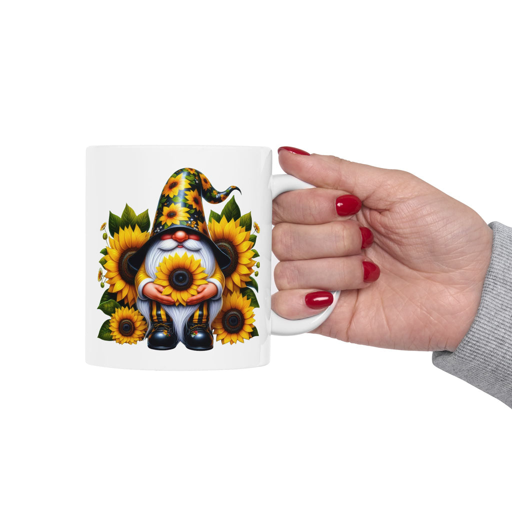 Sunflower Witch Ceramic Mug — Autumn Halloween Coffee Cup (11oz, 15oz)