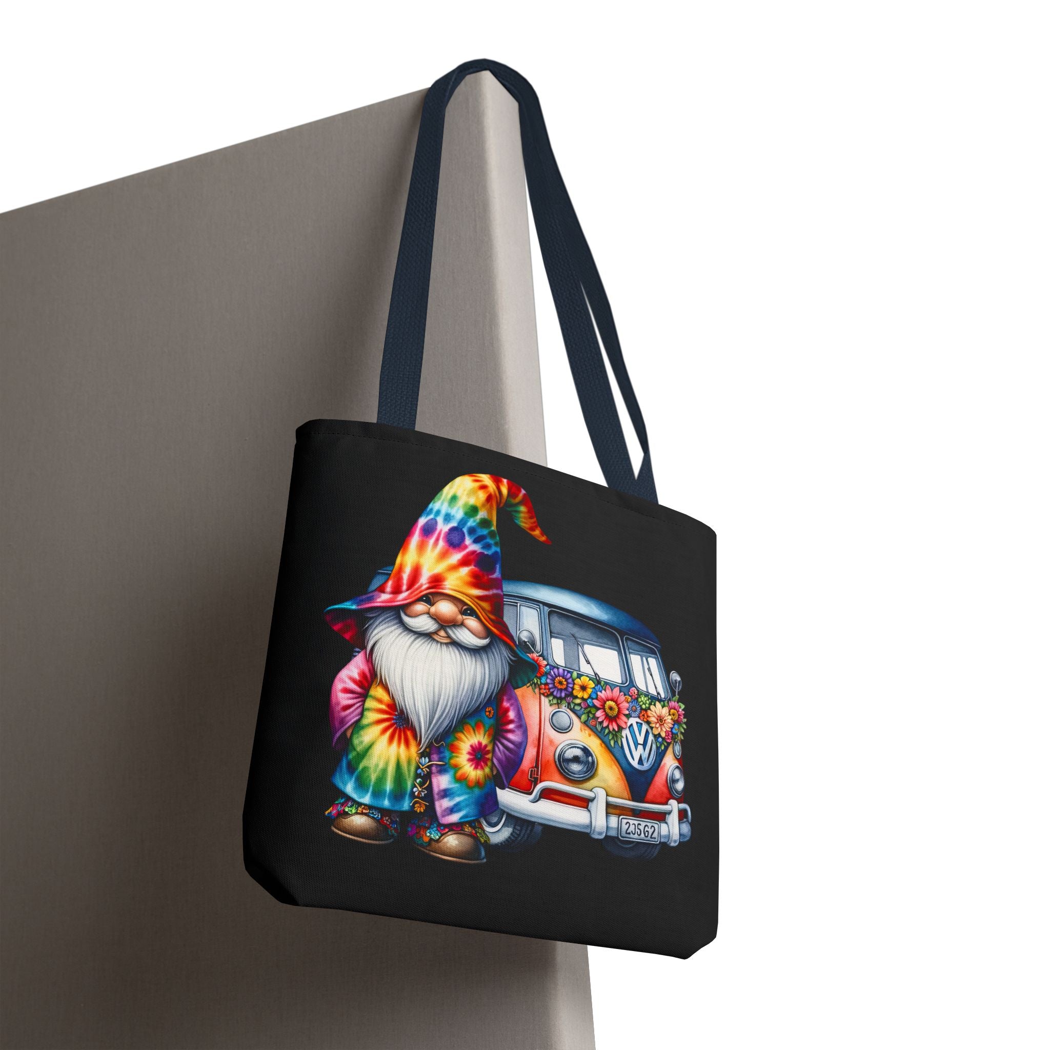 Tie-Dye Gnome Tote Bag — Hippie Van Floral Boho Market Tote
