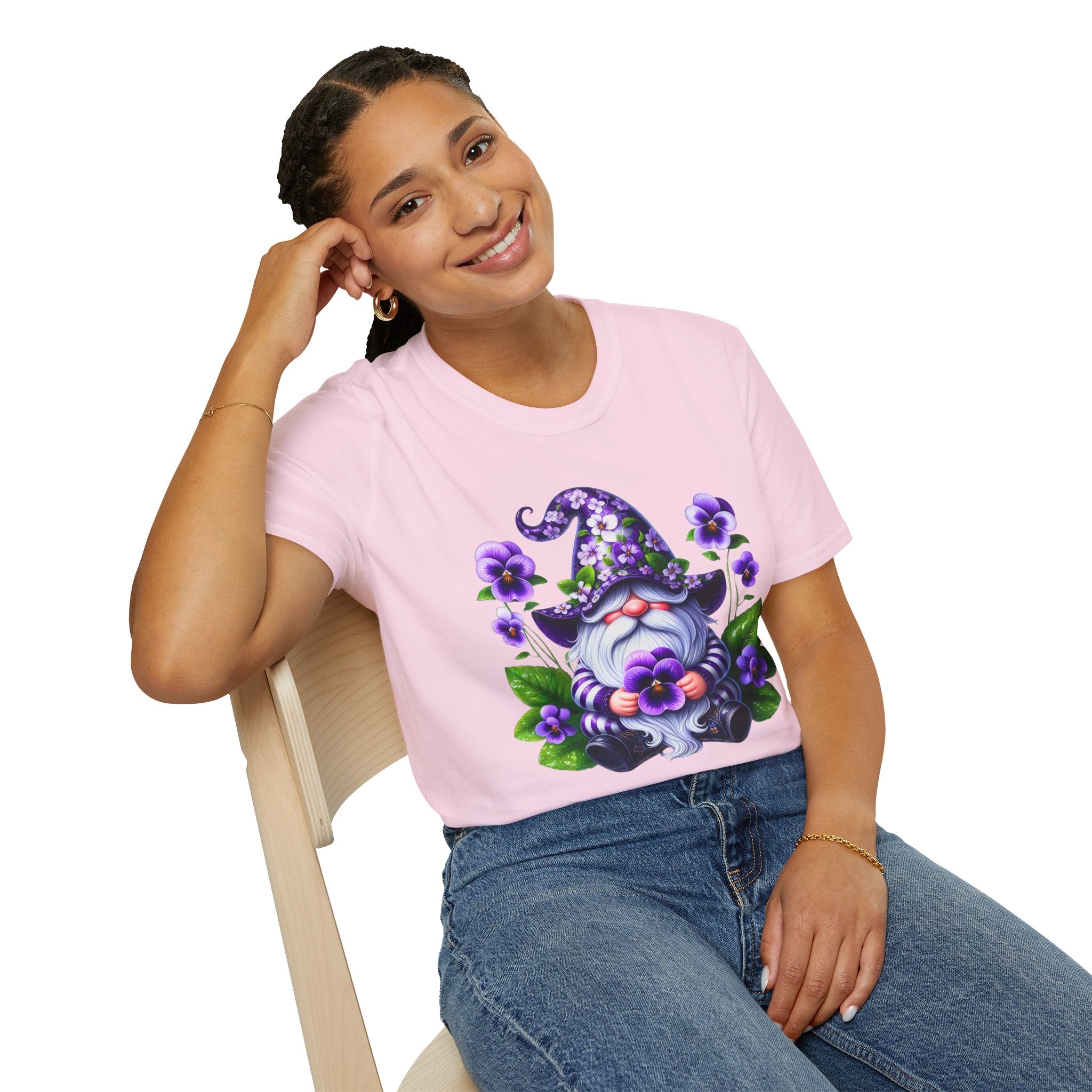 Purple Pansy Garden Gnome T-Shirt