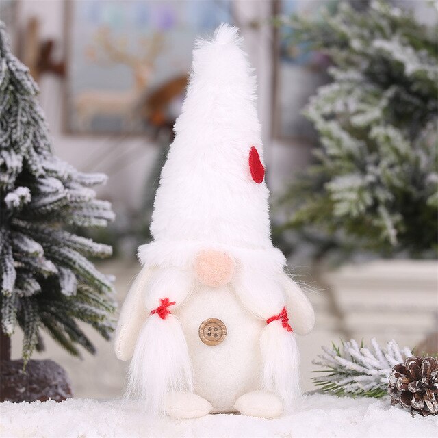 Christmas Long Legged Swedish Santa Gnome Plush Doll Ornament Handmade Elf Toys Holiday Home Party Decor Kids Gift#25