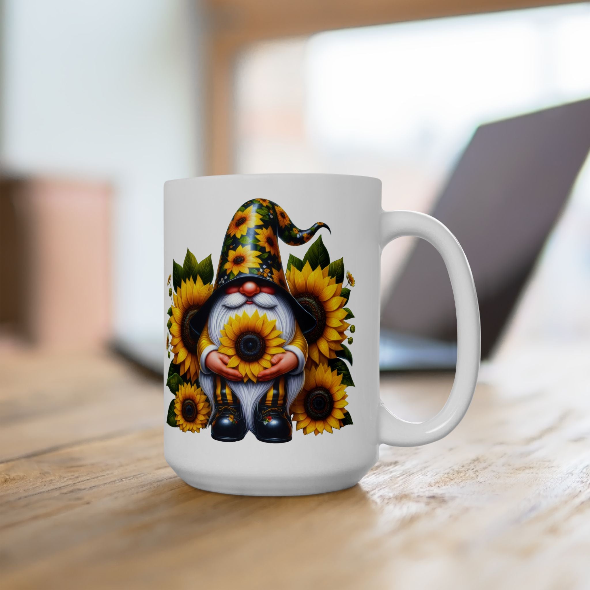 Sunflower Witch Ceramic Mug — Autumn Halloween Coffee Cup (11oz, 15oz)