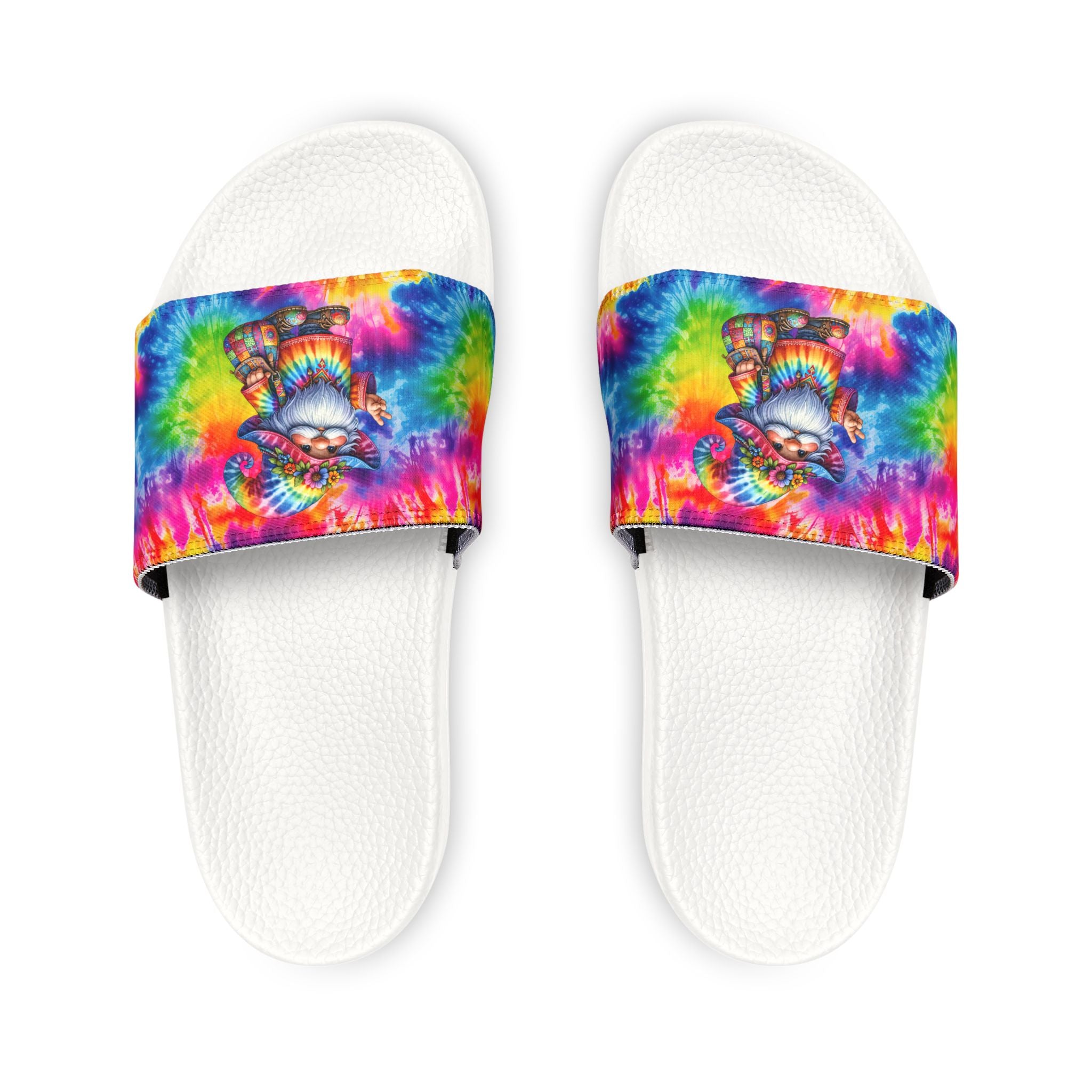 Tie-Dye Skull Slide Sandals — Women’s Removable‑Strap Casual Slides