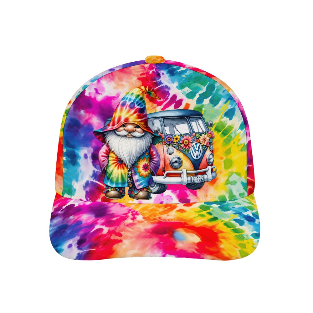 Hippie Gnome VW Bus Tie Dye Baseball Cap