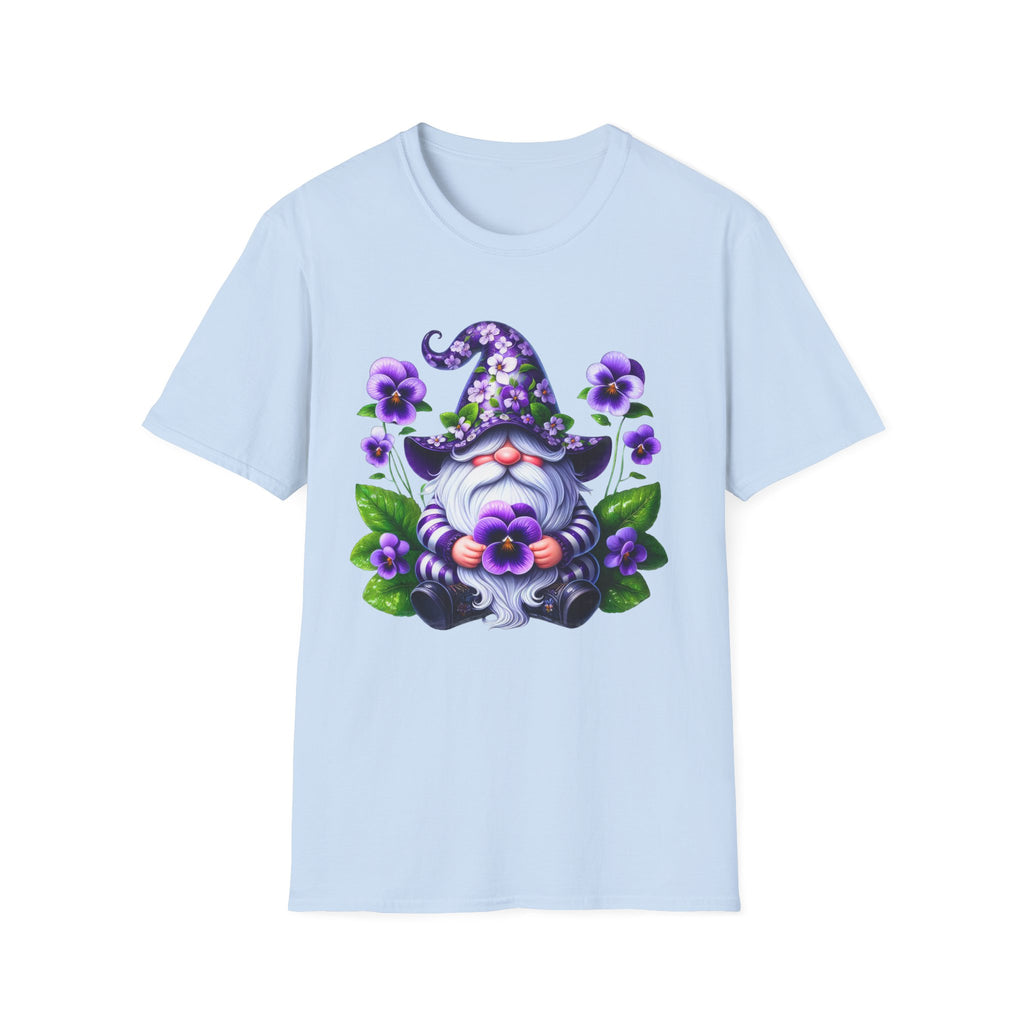 Purple Pansy Garden Gnome T-Shirt
