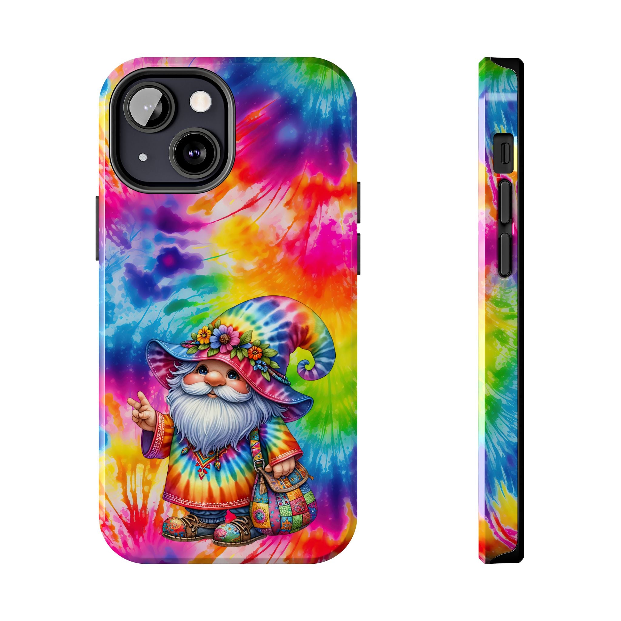 Tie-Dye Gnome Tough Phone Case — Colorful Boho Protective Phone Cover