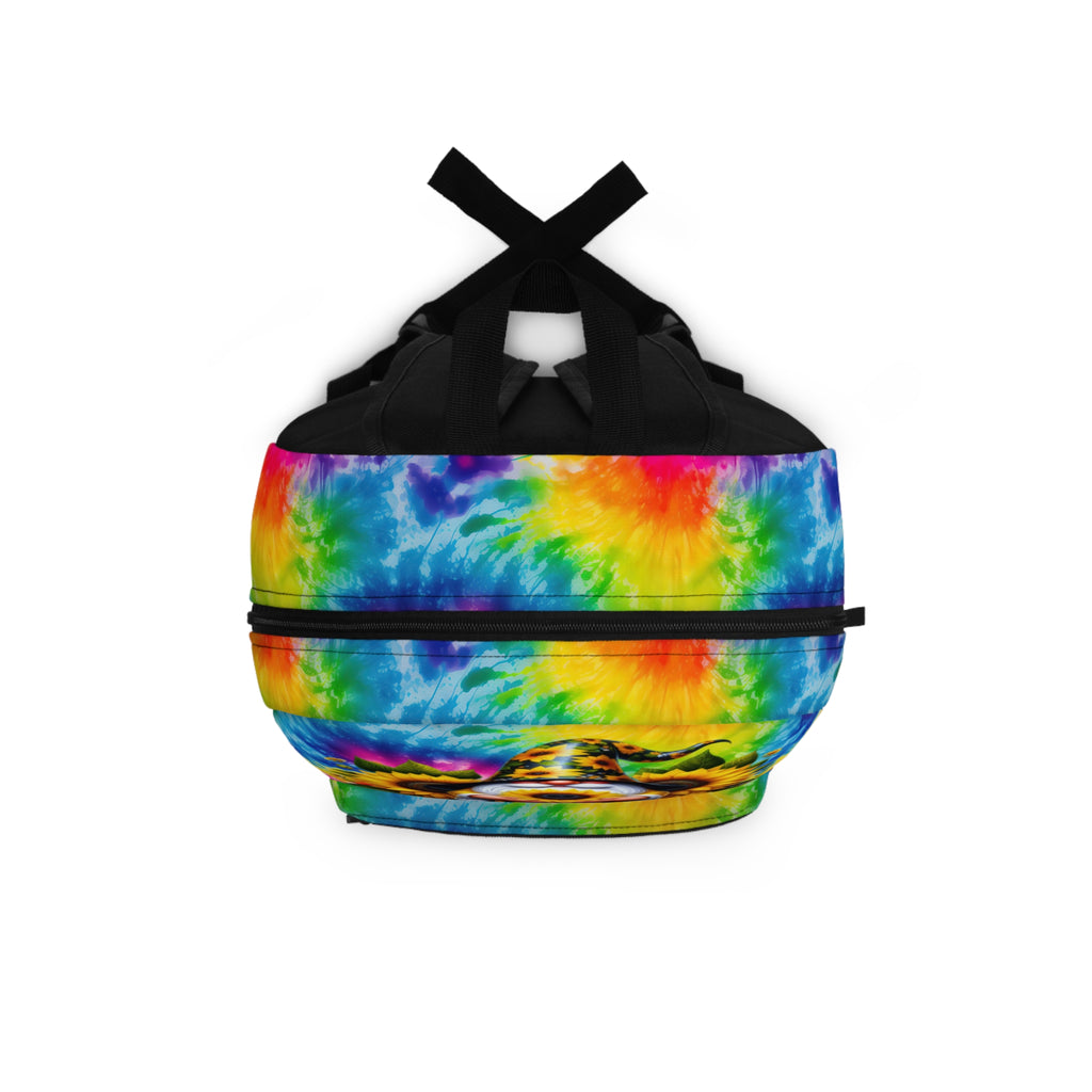 Tie-Dye Sunflower Gnome Backpack - Colorful Boho School Bag